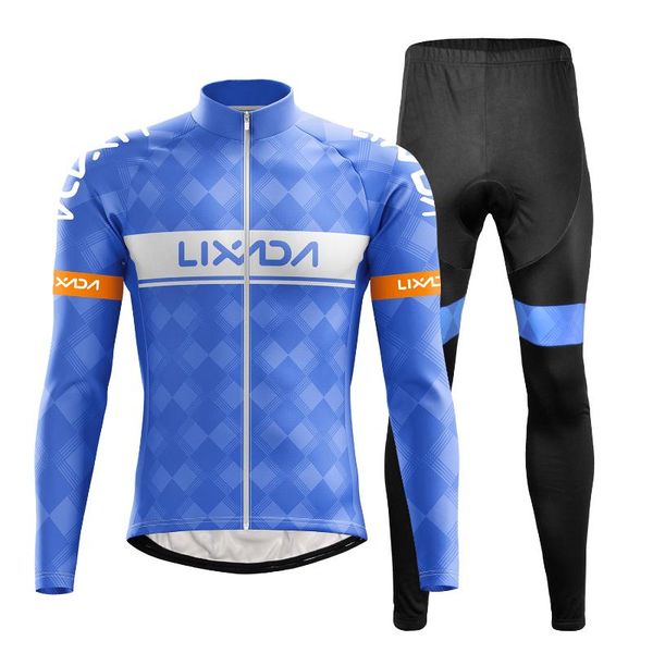 

racing sets men long sleeves cycling clothing jersey set maillot sport uniform mtb bicycle clothes tight jacket women, Black;blue
