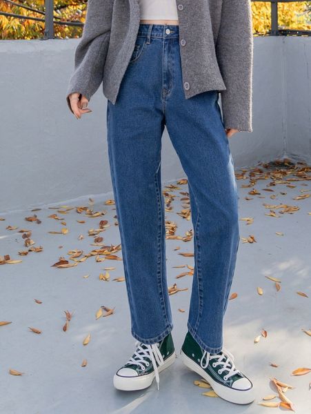 

dazy high waist straight leg jeans j2tt#, Blue