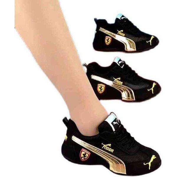 

2021 autumn daddy shoes men and women couples arrive at success double mesh leather thick soled leisure sports single, Black;white