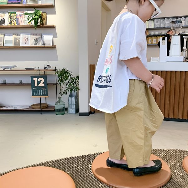 

2021 spring new cotton baby boys loose pants solid color children casual trousers girls clothes kids turnip pants, Blue