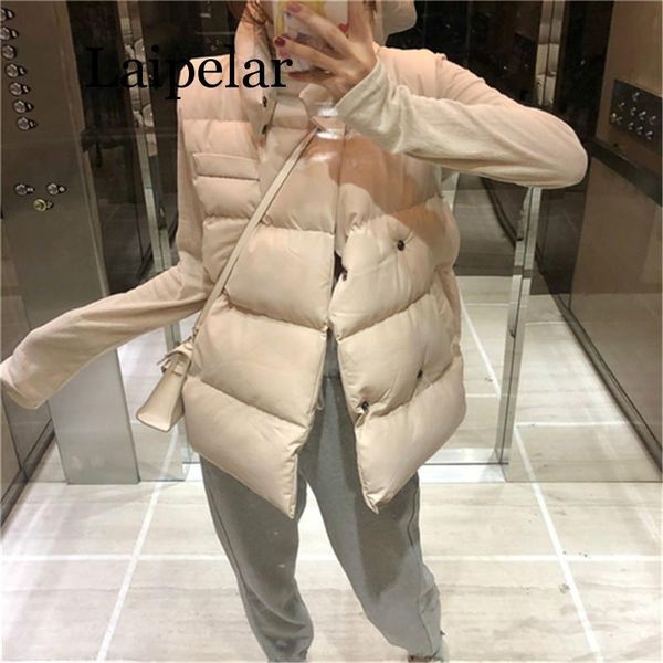 

women's vests laipelar casual solid double breasted cotton vest coat women windproof sleeveless waistcoat warm jackets female, Black;white