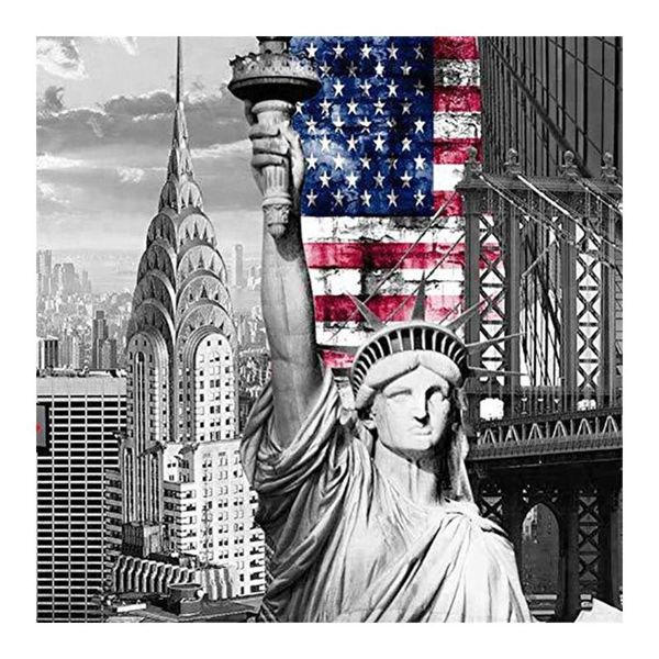 

diamond painting round full drill statue of liberty urban architecture american flag diy mosaic embroidery 5d cross stitch