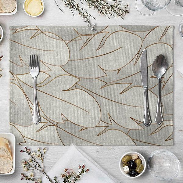 

mats & pads gold leaf geometry art stripes printed western-style placemat table mat
