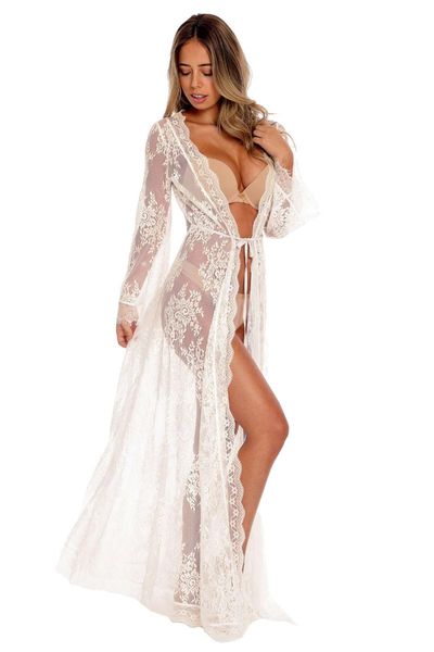 

casual dresses cape cover summer women beach tunic loose hollow lace long pareo black white sleeve v neck maxi dress, Black;gray