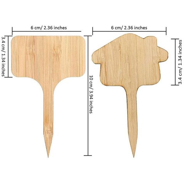 

other garden supplies bamboo plant label 50 houses and t-shaped labels for seed potted herbs, flowers vegetable (6 x 10 cm)