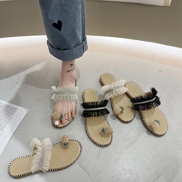 

slippers shoes woman 2021 soft glitter slides shallow pantofle fashion rubber flip flops comfort jelly flat luxury hawaiian, Black