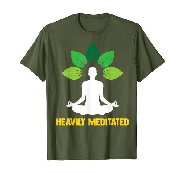

heavily meditated - cool spiritual t-shirt, White;black