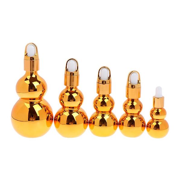 

storage bottles & jars 1pcs 10/20/30/50ml travel dispensers for makeup liquid gourd shaped glass with oil dropper