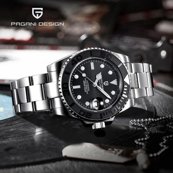 

wristwatches pagani design automatic watch for men mechanical mens 2021 sapphire waterproof sport montre homme, Slivery;brown