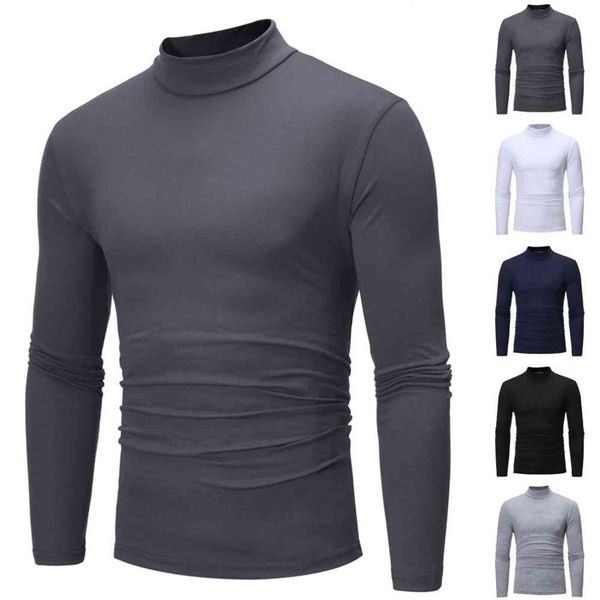 

winter warm half high collar fashion thermal underwear men mock neck basic plain t-shirt blouse pullover long sleeve, Black;white