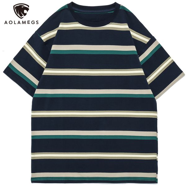 

men's polos aolamegs men's t-shirt harajuku 3 striped colors printed shirts will see couple the-neck retro casual cozy all street, White;black