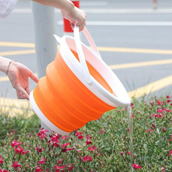

buckets 3l/5l collapsible bucket portable folding water container with sturdy handle for backpacking camping outdoor