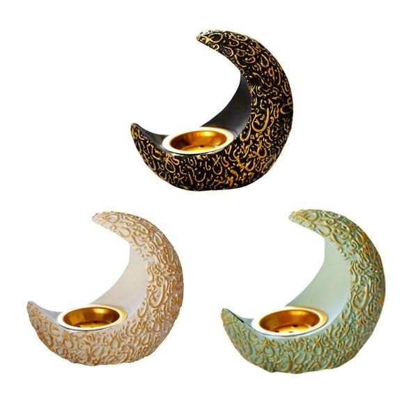 

candle holders eid holder ramadan moon shape resin incense burner ornament for home tabledecoration