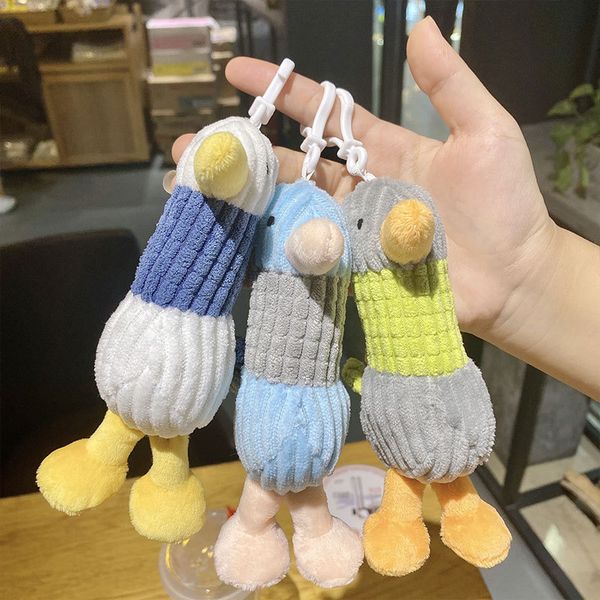 

2021 fashion keychain creative big white goose doll ugly cute funny key chain and bag pendant, Silver