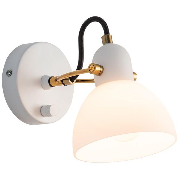 

wall lamp modern white jade glass lampshade bedside background balcony aisle rotating
