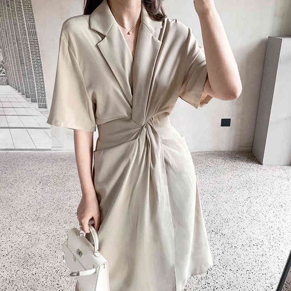 

elegant lady twisted female waist clamped neck midi line dress party work, Black;gray