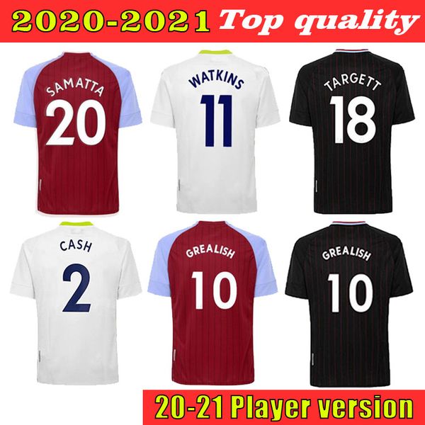 

20/21 aston soccer jerseys grealish villa el mcginn men kids kit ghazi hourihane m.trezeguet watkins wesley uniform football shirt, Black;yellow