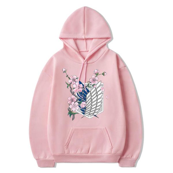 

women's hoodies & sweatshirts attack on titan male female harajuku shingeki no kyojin anime clothes loose casual streetwears, Black