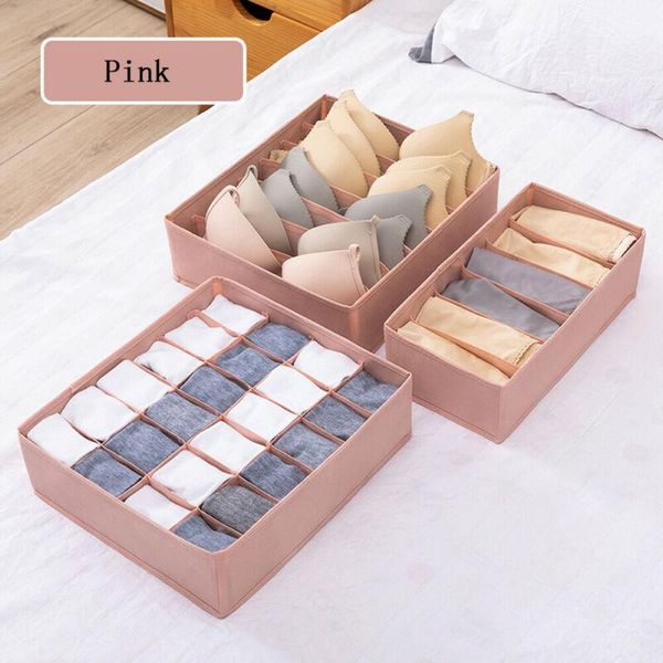 

storage drawers 3pcs foldable closet drawer organizer divider box for underwear bra sock