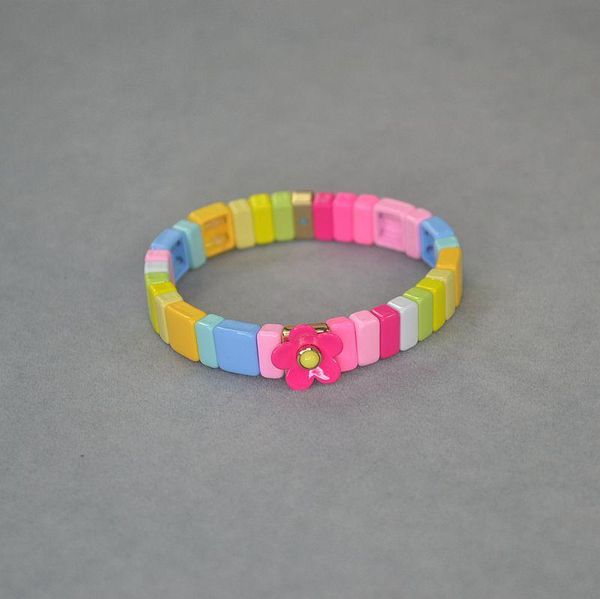 

bangle 2021 sweet macarone enamel elastic bracelet for little girls, Black