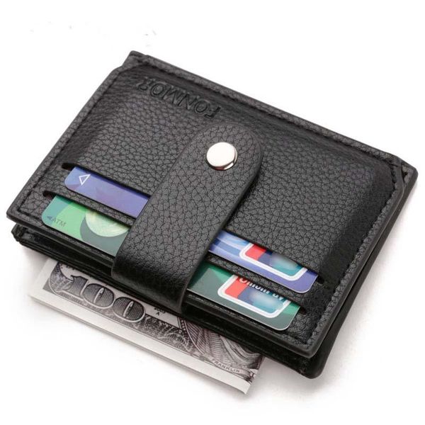 

card holders pu leather men wallets short purse man holder hasp coin multi-card male id mini wallet, Brown;gray