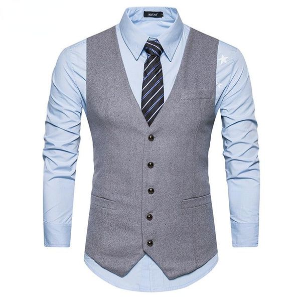 

men's vests suit waistcoat business casual formal british style gentleman with vest inside wedding man, Black;white