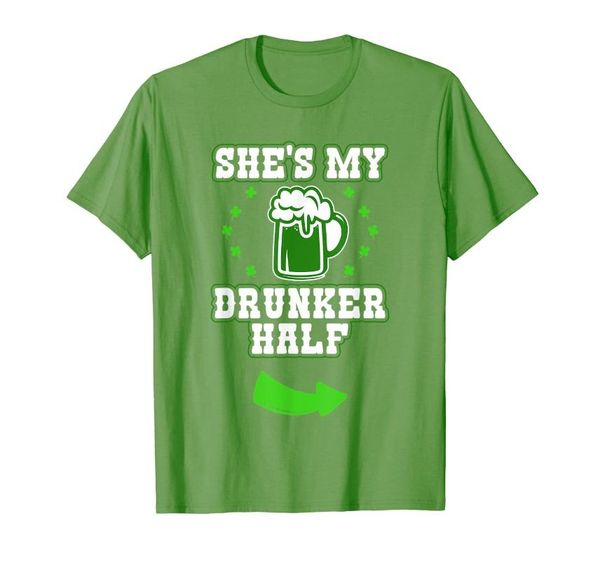 

men's t-shirts st patricks day drinking shirts for couples his and hers, White;black