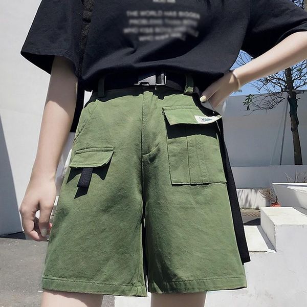 

summer short women casual asymmetric shorts solid color ladies green high waist women's, White;black