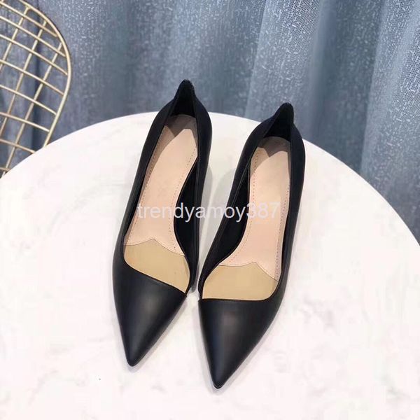 

dress shoes single shoes spring and summer temperament french pointed thin heel cat shallow mouth low black single womanly