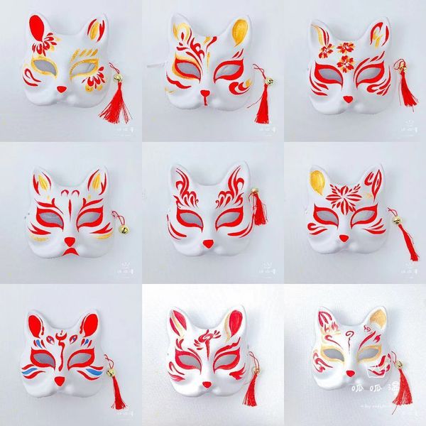 

mask hand painted cartoon with tassel bell independent pp bag