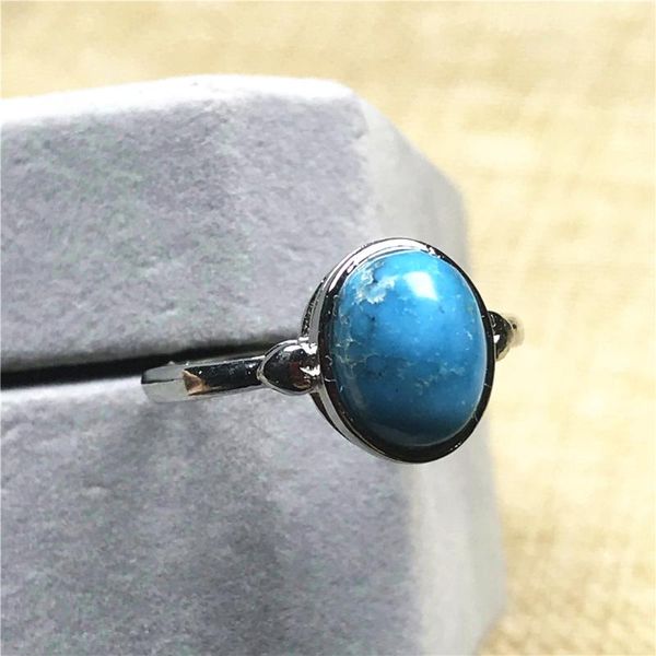 

cluster rings real natural turquoise ring for woman lady men crystal love gift silver 11x9mm beads stone fashion jewelry adjustable, Golden;silver
