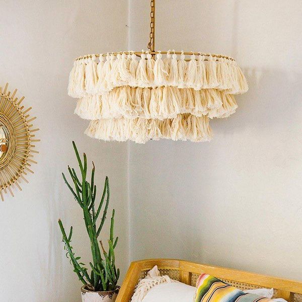

modern american designer fela tassel chandelier blush ombre pink white decorative led for restaurant luxury chandeliers