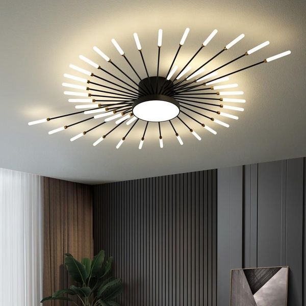 

chandeliers led chandelier ceiling black or gold fireworks creative dining living room bedroom kitchen home deco modern art hanging lights