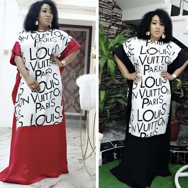 

ethnic clothing letter print long maxi dress 2021 african dresses for women dashiki summer ladies traditional fairy, Red