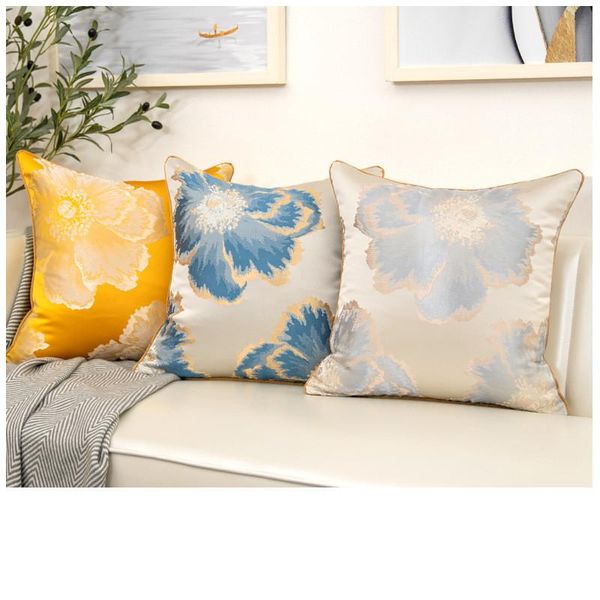

cushion/decorative pillow luxury home decorative beige blue yellow cushion covers embroidery throw cases square customized pillowcase for so