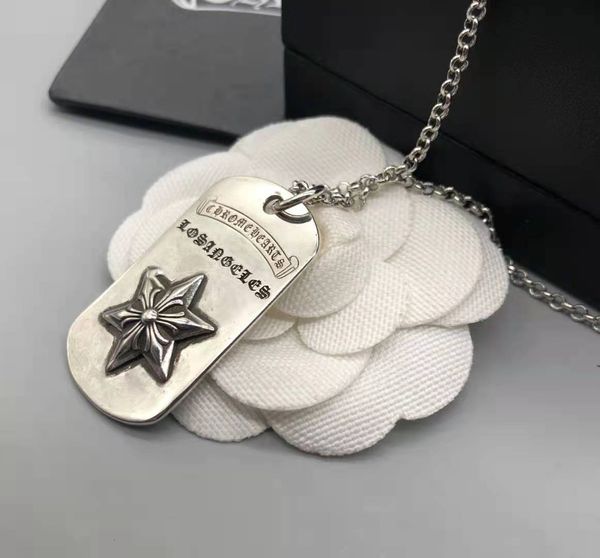 

necklace cromang star pendant fashion personality men's and women's cross sweater clothing accessories, Silver