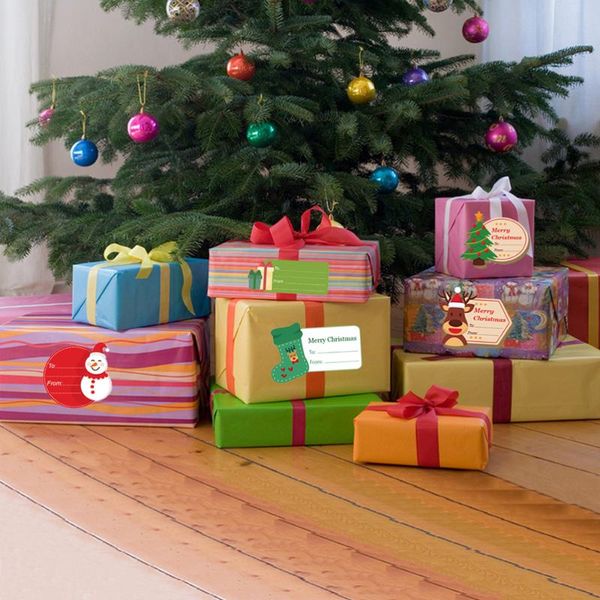 

gift wrap 12pcs cartoon christmas note sticker message party decoration