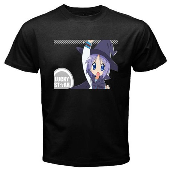 

new lucky star anime japan cartoon black t-shirt size s m  xl 2xl 3xl, White;black