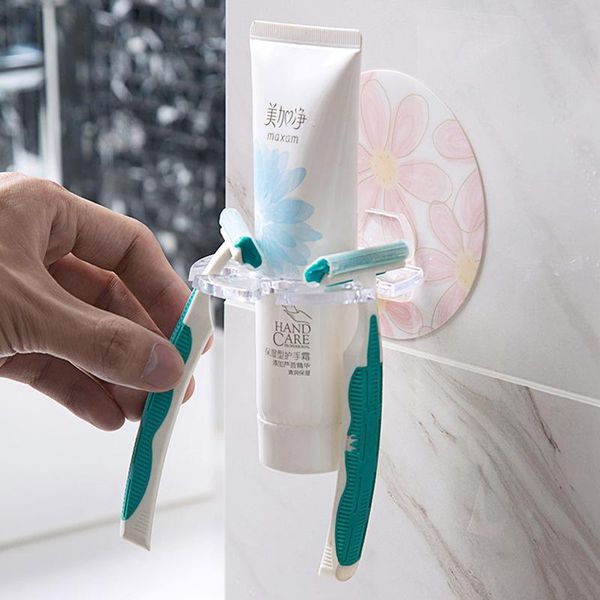 

toothbrush holders disc multi-card slot rack wall-mounted holder multi-functional bathroom storage household