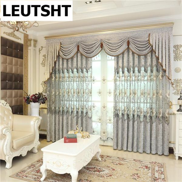 

luxury european embroidery curtains for living room classic high-end custom bedroom window curtain kitchen/el & drapes