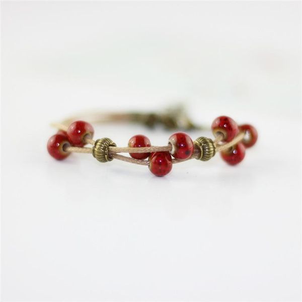 

charm bracelets 1pcs fashion adjustable delicate hand-woven ceramic beads bracelet originality chinese style adorn article, Golden;silver