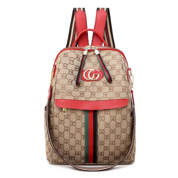 

designer backpack women's new fashion printed contrast backpack high-capacity one shoulder travel bag fashion handbags outlet