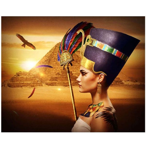 

diamond painting 5d diy full round square drill embroidery egyptian queen rhinestone mosaic cleopatra