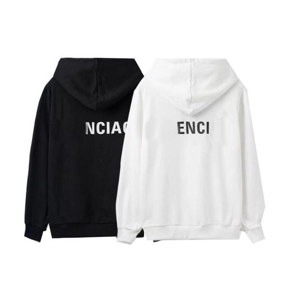 

autumn 2021 paris fashion women hoodie designer high-end cotton 4 colors mixed match men's sweatshirt large size m-5xl, Black