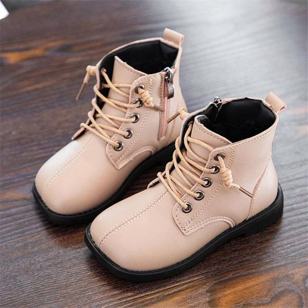 

children' winter boots for girls black kids plush warm snow zipper leather shoes 22-37, Black;grey