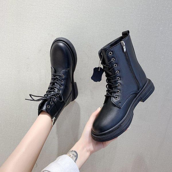 

boots women boot fashion ankle zip winter warm shoes feminina female botas, Black