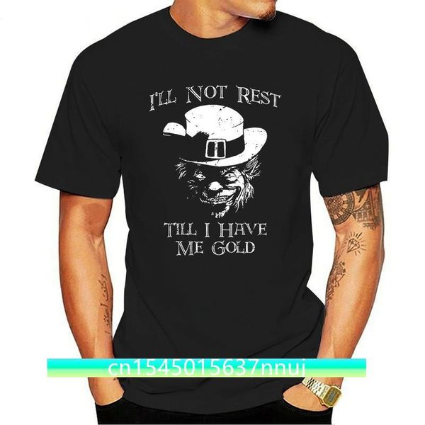 

men's t-shirts ill not rest till i have me gold t-shirt leprechaun movie shirt horror shirts mens and womens, White;black