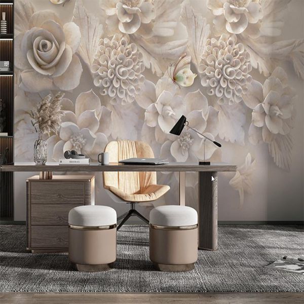 

wallpapers wallpaper for living room wall 3d white rose bush inspired mural home decoration