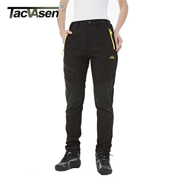 

women's cargo pants winter snow fleece lined water resistant outdoor hiking snowboard ski with zip pockets & capris, Black;white