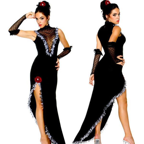 

new halloween ghost festival costume ghost bride witch demon cos game uniform ds performance costume female vampire_rw, Black;red
